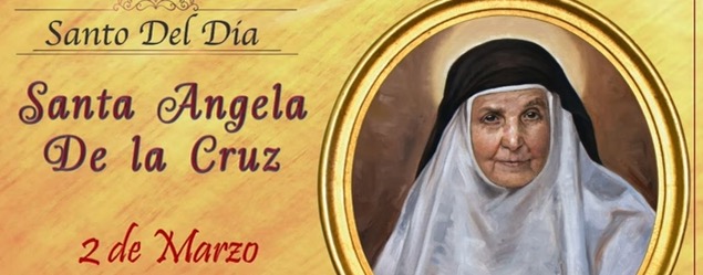 SANTA ÁNGELA DE LA CRUZ - Sopa de letras del 2 de marzo