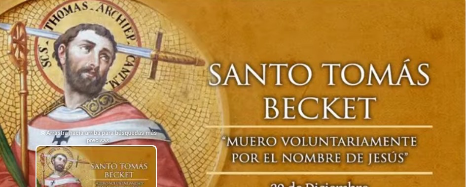 SANTO TOMÁS BECKET "muero a gusto por Jesús"