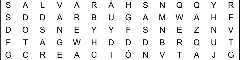 PASATIEMPOS RELIGIOSOS - SOPA DE LETRAS  de la ceguera de los incrédulos