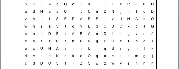 PASATIEMPOS RELIGIOSOS - SOPA DE LETRAS de lo que Dios unió