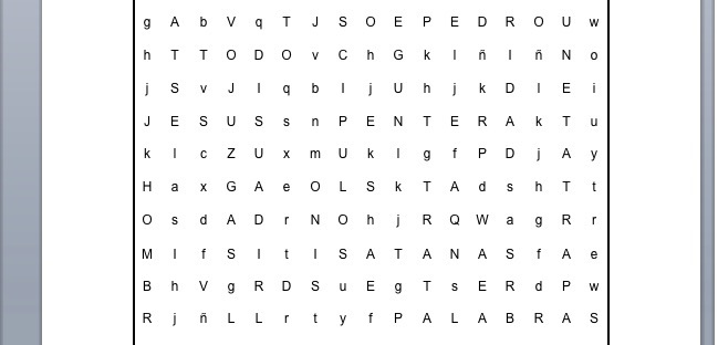SOPA DE LETRAS de ¿quién decís que soy yo?