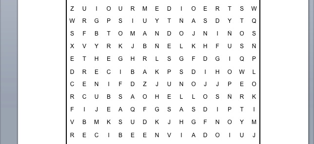 SOPA DE LETRAS FÁCIL de Jesús y el niño