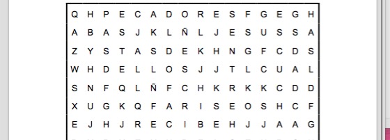 PASATIEMPOS RELIGIOSOS - SOPA DE LETRAS FÁCIL de escribas y fariseos