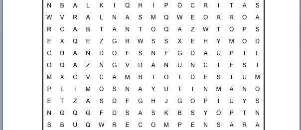 PASATIEMPOS RELIGIOSOS -  SOPA DE LETRAS FÁCIL sobre la limosna