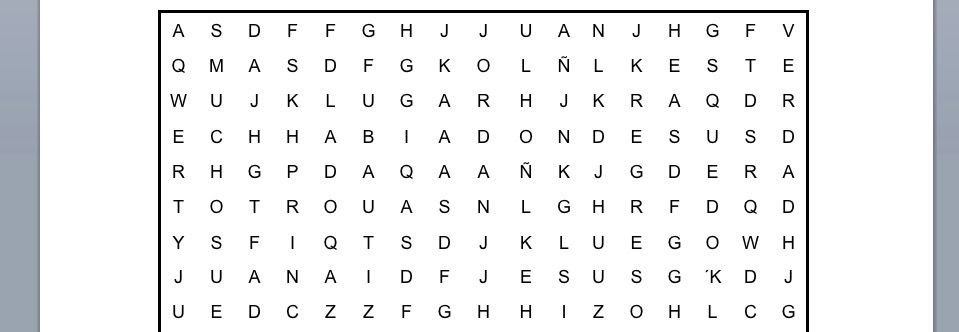 PASATIEMPOS RELIGIOSOS - SOPA DE LETRAS FÁCIL de lo que decía Juan