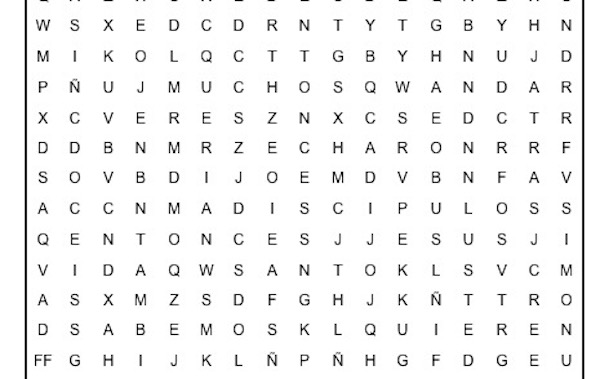 PASATIEMPOS RELIGIOSOS - SOPA DE LETRAS FÁCIL de los que siguieron con Él
