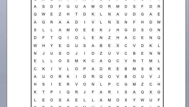 PASATIEMPOS RELIGIOSOS - SOPA DE LETRAS del amor más grande