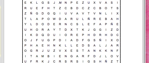 PASATIEMPOS RELIGIOSOS - SOPA DE LETRAS de tristezas y alegrías