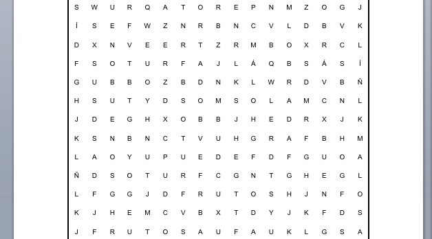 PASATIEMPOS RELIGIOSOS - SOPA DE LETRAS de los árboles y los frutos