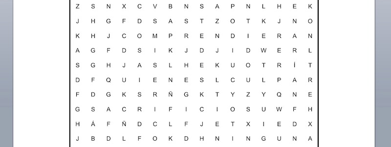 PASATIEMPOS RELIGIOSOS – SOPA DE LETRAS FÁCIL de la misericordia