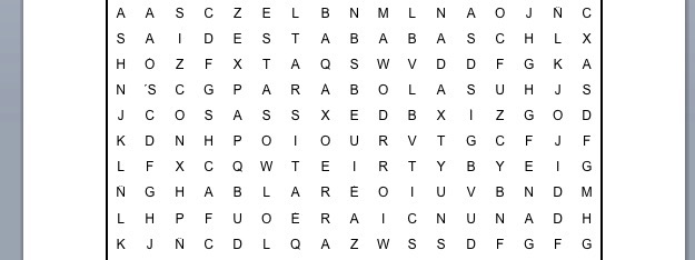 PASATIEMPOS RELIGIOSOS - SOPA DE LETRAS de las parábolas