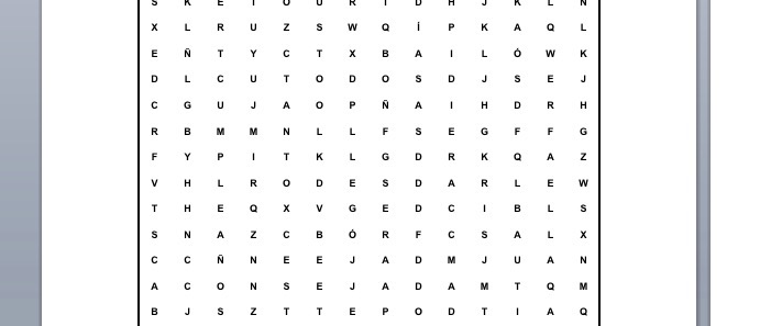 PASATIEMPOS RELIGIOSOS - SOPA DE LETRAS del Bautista