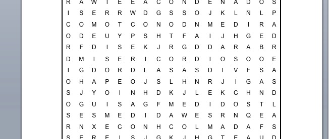 PASATIEMPOS RELIGIOSOS - SOPA DE LETRAS FÁCIL de la Misericordia