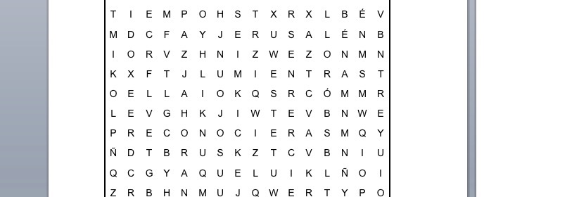 PASATIEMPOS RELIGIOSOS - SOPA DE LETRAS FÁCIL de la pena de Jesús