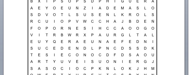 PASATIEMPOS RELIGIOSOS - SOPA DE LETRAS de la higuera