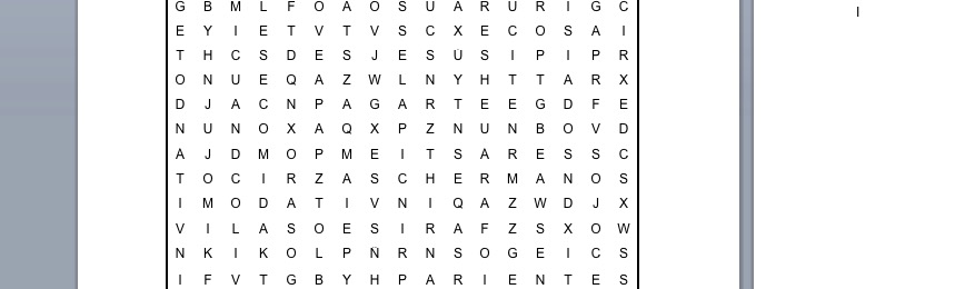 PASATIEMPOS RELIGIOSOS - SOPA DE LETRAS sobre a quiénes invitar
