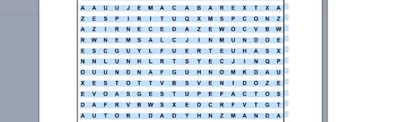 PASATIEMPOS RELIGIOSOS -SOPA DE LETRAS FÁCIL del espíritu inmundo
