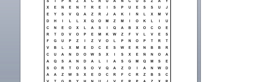 PASATIEMPOS RELIGIOSOS – SOPA DE LETRAS  de la paz