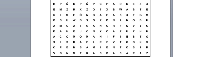 PASATIEMPOS RELIGIOSOS - SOPA DE LETRAS FÁCIL de la Presentación del Niño en el Templo